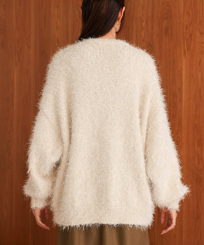 lame shaggy knit tops