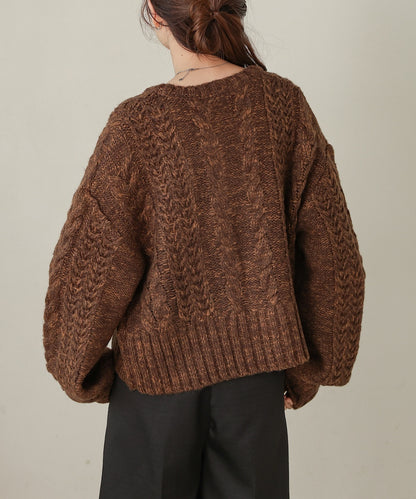 ［KNIT20％OFF］mohair touch cable zip knit