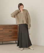 mohair touch cable zip knit