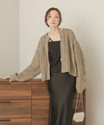 mohair touch cable zip knit
