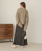 mohair touch cable zip knit