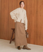 mohair touch cable zip knit
