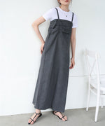 【S・Mサイズ展開】デニムギャザーキャミワンピース