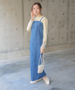 【S・Mサイズ展開】デニムギャザーキャミワンピース