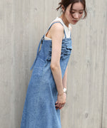 【S・Mサイズ展開】デニムギャザーキャミワンピース