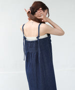 【S・Mサイズ展開】デニムギャザーキャミワンピース