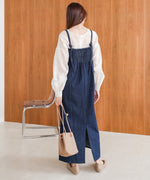 【S・Mサイズ展開】デニムギャザーキャミワンピース