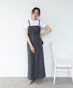 【S・Mサイズ展開】デニムギャザーキャミワンピース