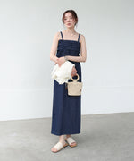 【S・Mサイズ展開】デニムギャザーキャミワンピース