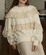 フリル使い裏毛トップス