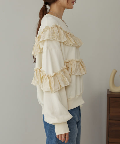 ruffle lined tops