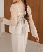 【S・Mサイズ展開】イージージョーゼットペプラムキャミワンピース