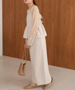 【S・Mサイズ展開】イージージョーゼットペプラムキャミワンピース