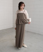 【S・Mサイズ展開】イージージョーゼットペプラムキャミワンピース