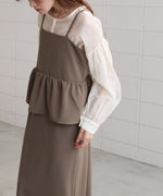 【S・Mサイズ展開】イージージョーゼットペプラムキャミワンピース