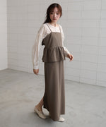 【S・Mサイズ展開】イージージョーゼットペプラムキャミワンピース