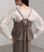 【S・Mサイズ展開】イージージョーゼットペプラムキャミワンピース