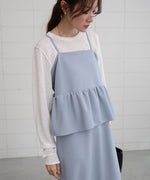 【S・Mサイズ展開】イージージョーゼットペプラムキャミワンピース