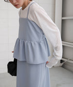 【S・Mサイズ展開】イージージョーゼットペプラムキャミワンピース