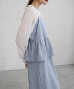 【S・Mサイズ展開】イージージョーゼットペプラムキャミワンピース