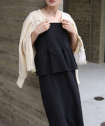 【S・Mサイズ展開】イージージョーゼットペプラムキャミワンピース