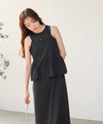 【S・Mサイズ展開】イージージョーゼットペプラムキャミワンピース