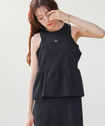 【S・Mサイズ展開】イージージョーゼットペプラムキャミワンピース