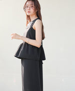 【S・Mサイズ展開】イージージョーゼットペプラムキャミワンピース