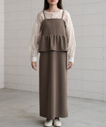 【S・Mサイズ展開】イージージョーゼットペプラムキャミワンピース