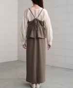 【S・Mサイズ展開】イージージョーゼットペプラムキャミワンピース