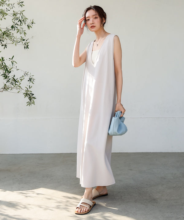 【低身長さん向けサイズあり】イージージョーゼット前後2WAYジャンパースカート