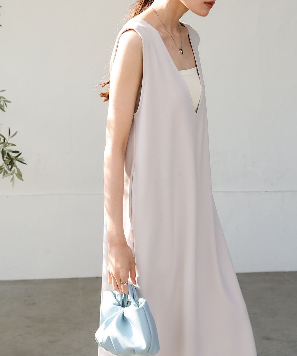 【低身長さん向けサイズあり】イージージョーゼット前後2WAYジャンパースカート