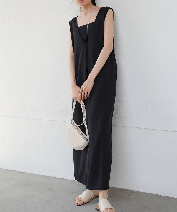 【低身長さん向けサイズあり】イージージョーゼット前後2WAYジャンパースカート