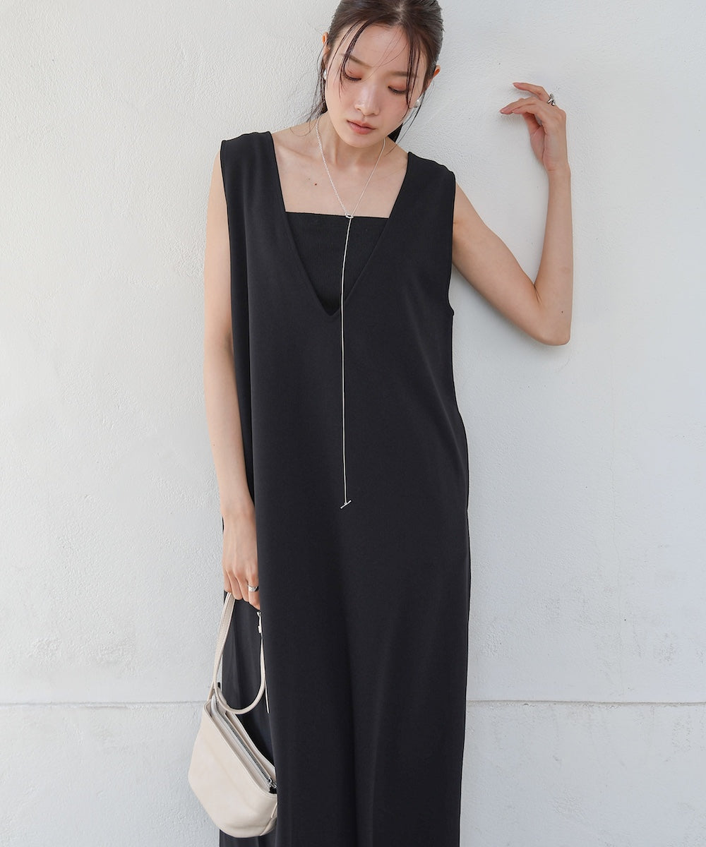 【低身長さん向けサイズあり】イージージョーゼット前後2WAYジャンパースカート