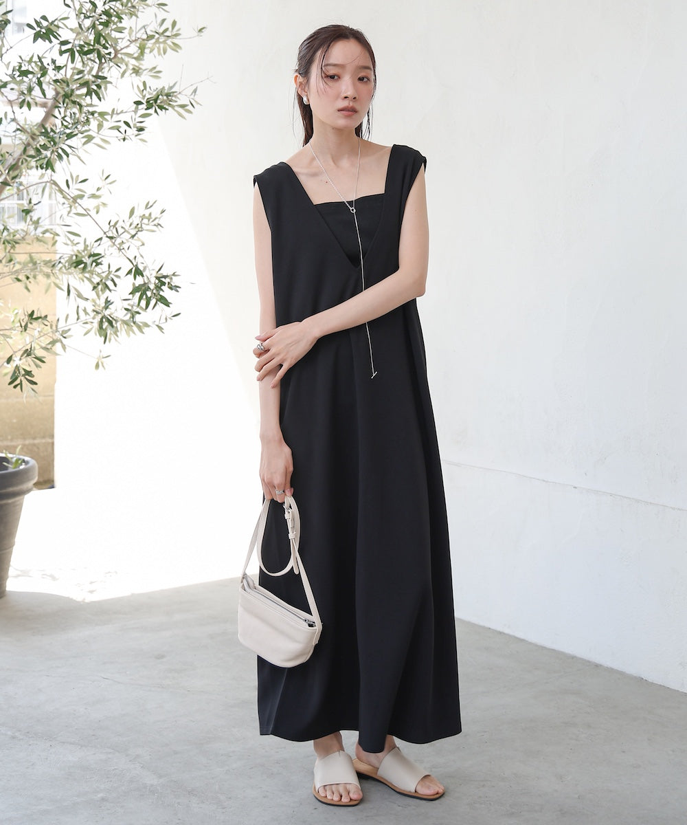 【低身長さん向けサイズあり】イージージョーゼット前後2WAYジャンパースカート