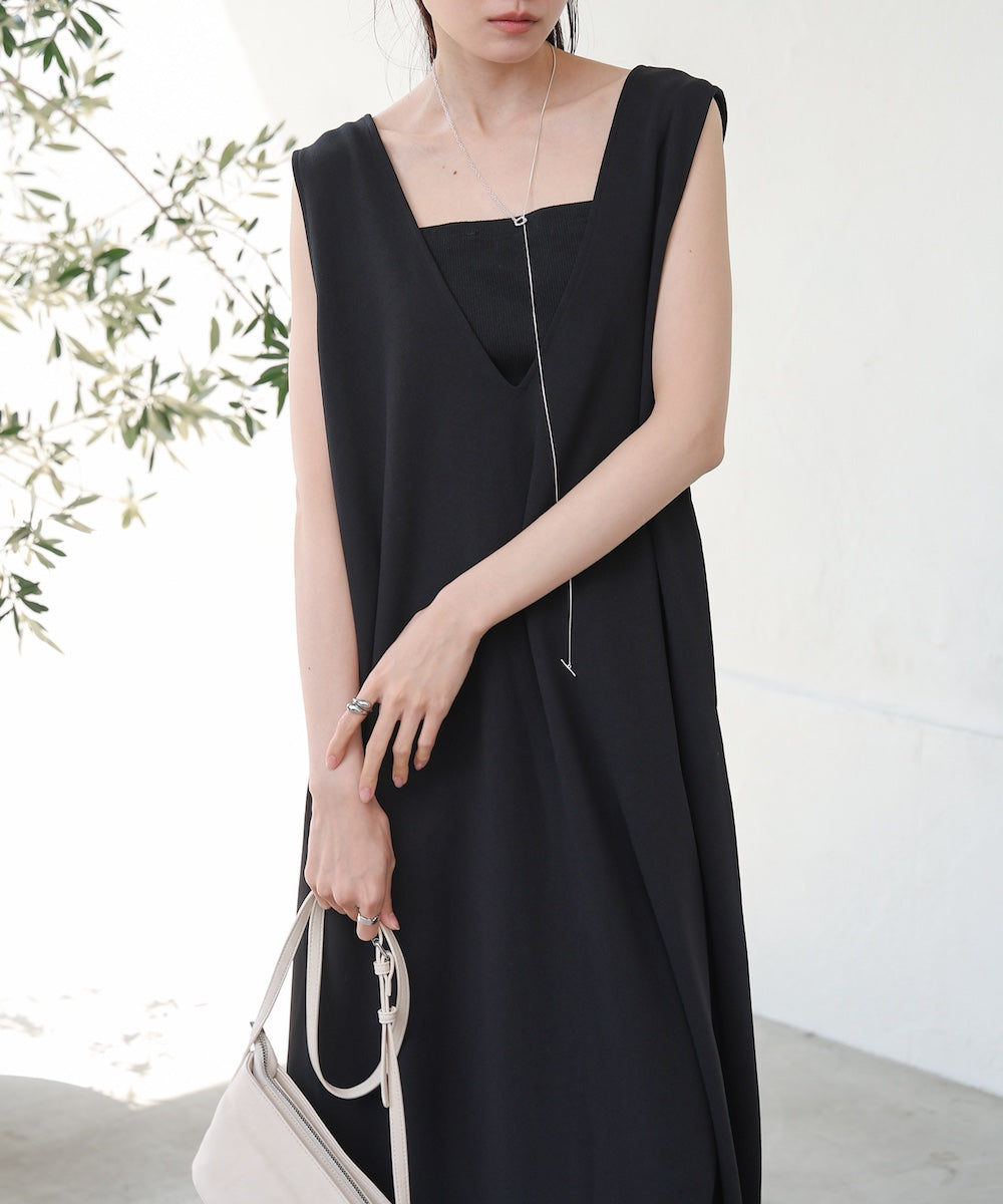 【低身長さん向けサイズあり】イージージョーゼット前後2WAYジャンパースカート