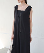 【低身長さん向けサイズあり】イージージョーゼット前後2WAYジャンパースカート