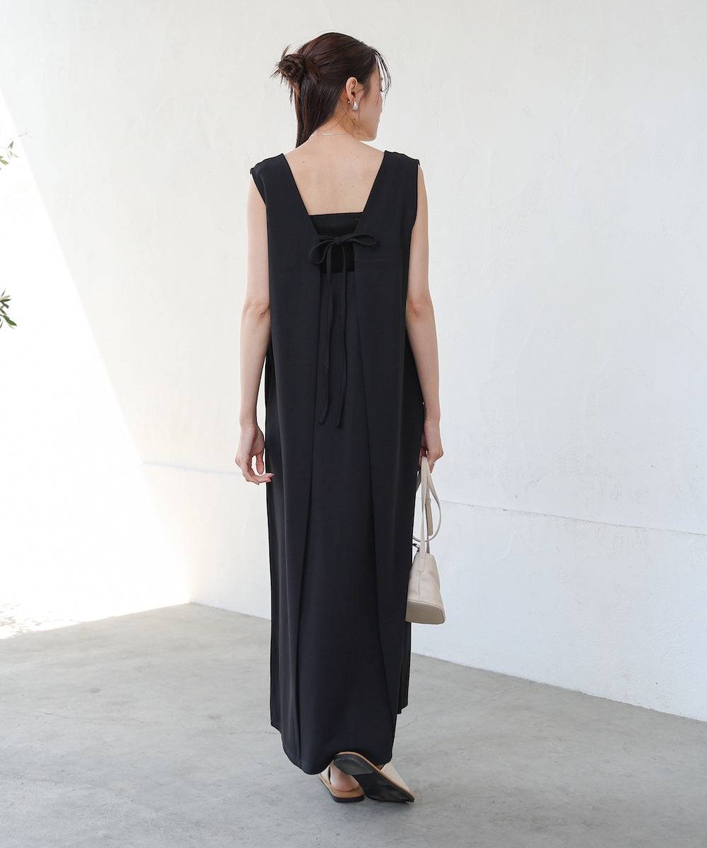 【低身長さん向けサイズあり】イージージョーゼット前後2WAYジャンパースカート