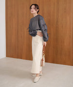 袖リボンシアーブラウス