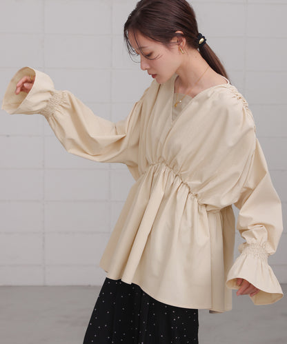 candy sleeve gathered blouse