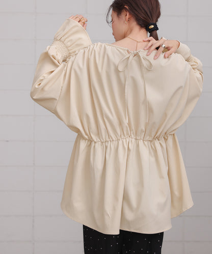 candy sleeve gathered blouse