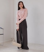 袖ラインベーシックリブニット