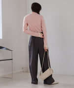 袖ラインベーシックリブニット