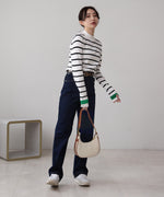 袖ラインベーシックリブニット