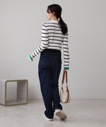 袖ラインベーシックリブニット