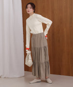 袖ラインベーシックリブニット