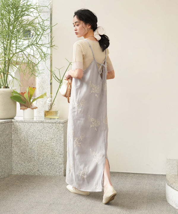 【S・Mサイズ展開】シアー刺繍キャミワンピース