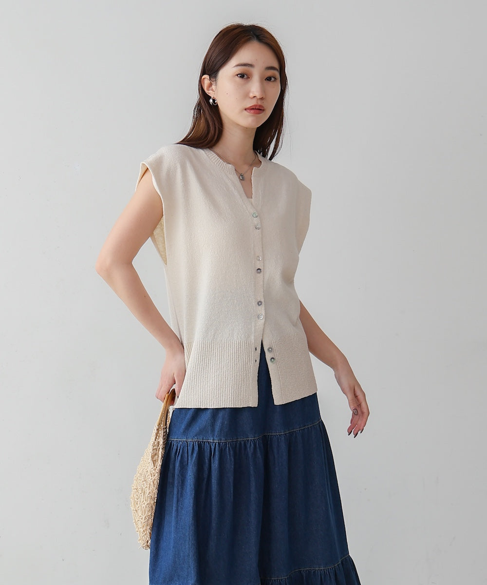 ミックス糸ニットベスト