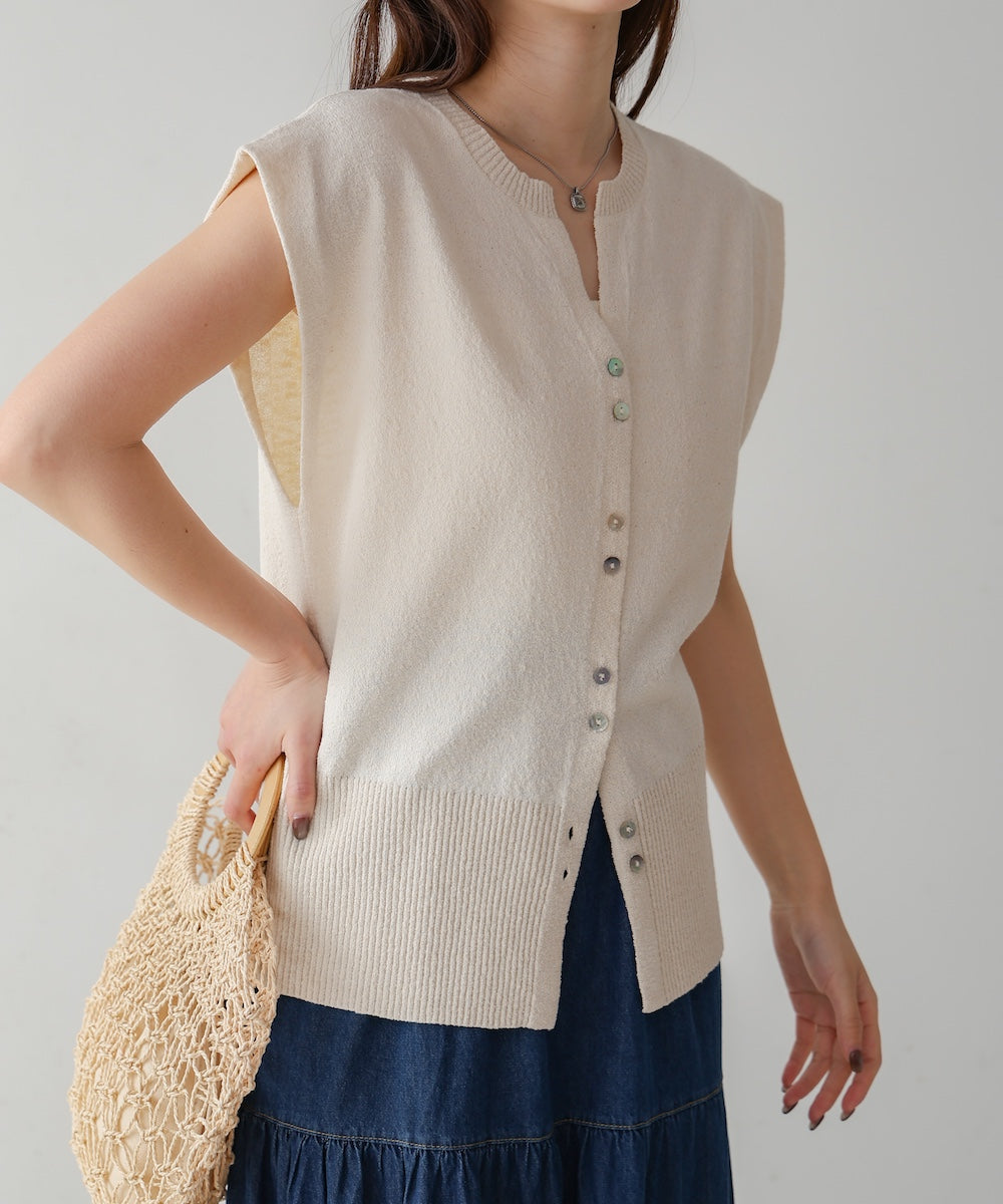 ミックス糸ニットベスト