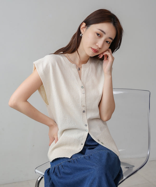 ミックス糸ニットベスト